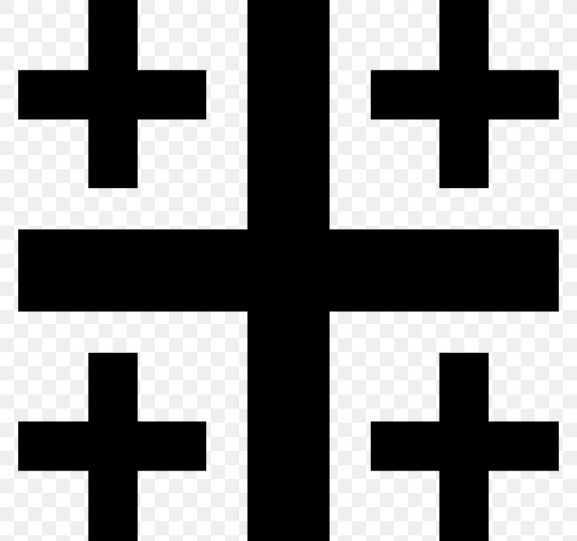 Kingdom Of Jerusalem Crusades Jerusalem Cross Symbol, PNG, 768x768px, Kingdom Of Jerusalem, Black And White, Brand, Christian Cross, Christianity Download Free