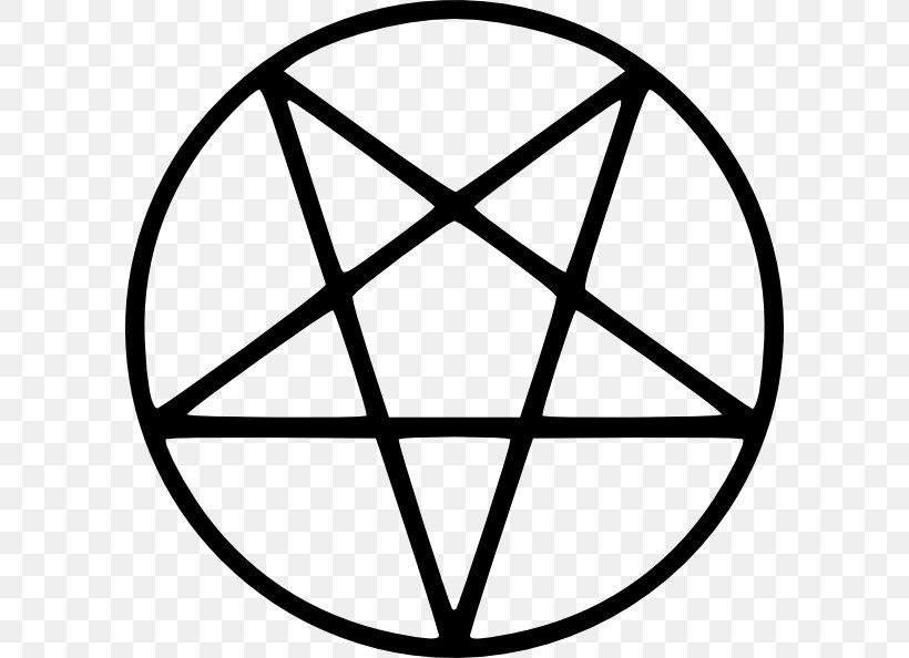 Pentagram Satanism Church Of Satan Clip Art, PNG, 594x594px, Pentagram, Area, Baphomet, Black, Black And White Download Free
