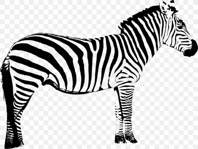 Vector Graphics Clip Art Zebra Silhouette Illustration, PNG, 1280x966px, Zebra, Animal Figure, Art, Blackandwhite, Cartoon Download Free