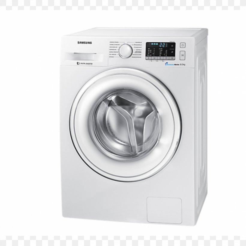 Washing Machines Lavadora Samsung Ww70j5555dw Samsung Ecobubble WW70J5555MW, PNG, 1024x1024px, Washing Machines, Cleaning, Clothes Dryer, Detergent, Home Appliance Download Free