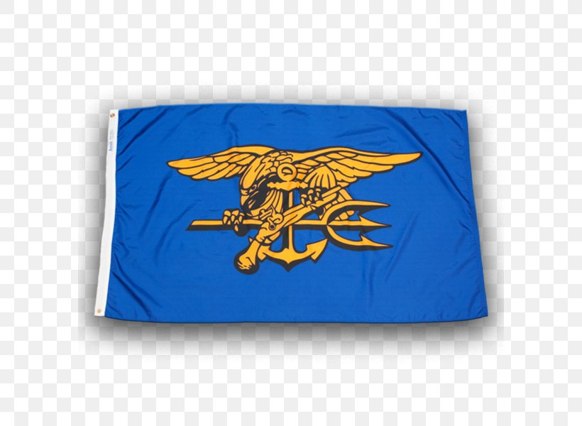 Special Warfare Insignia United States Navy SEALs Flag Trident Rectangle, PNG, 600x600px, Special Warfare Insignia, Blue, Electric Blue, Flag, Orange Download Free