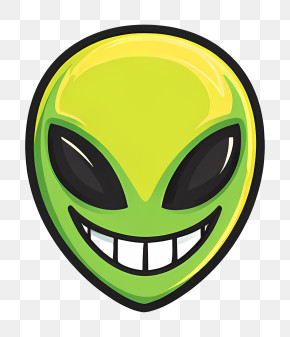 Alien Emoji - Smiling Alien Face PNG