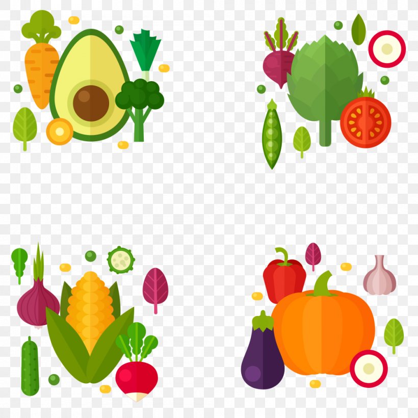 Flat Design Vegetable Eggplant Tomato, PNG, 1000x1000px, Flat Design, Auglis, Carrot, Eggplant, Floral Design Download Free