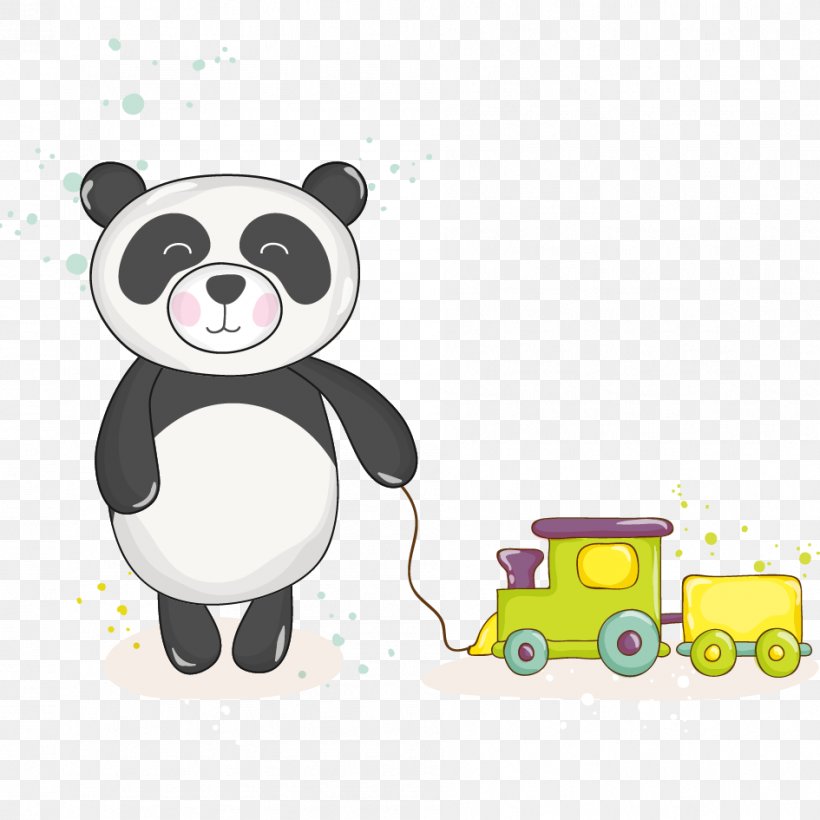 Giant Panda Bear Clip Art, PNG, 945x945px, Watercolor, Cartoon, Flower, Frame, Heart Download Free