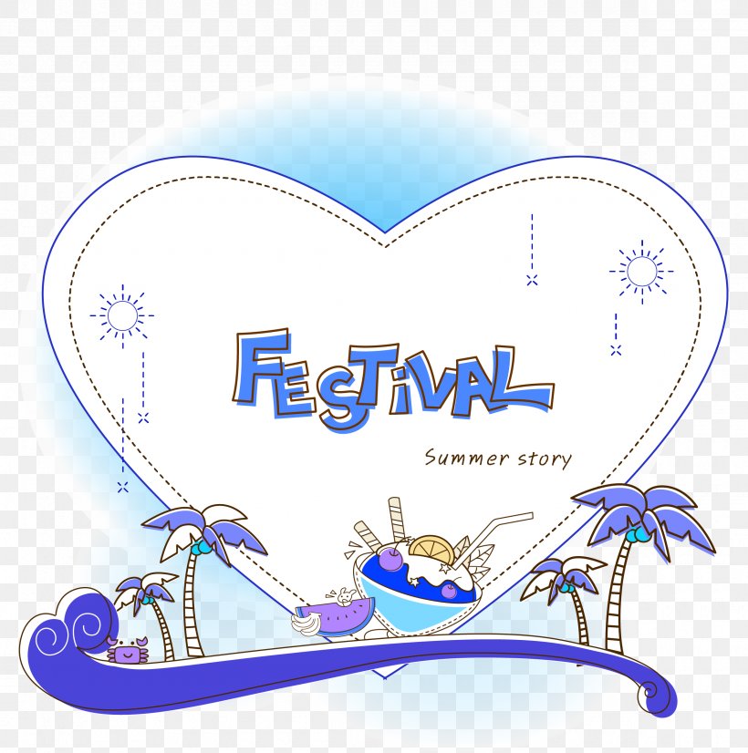 Vector Graphics Poster Image Cartoon, PNG, 2360x2378px, Poster, Beach, Blue, Cartoon, Heart Download Free