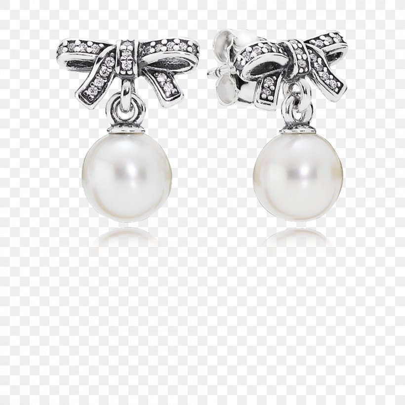 Earring Pandora Cubic Zirconia Cultured Freshwater Pearls, PNG, 1000x1000px, Earring, Birthstone, Body Jewelry, Bracelet, Charm Bracelet Download Free