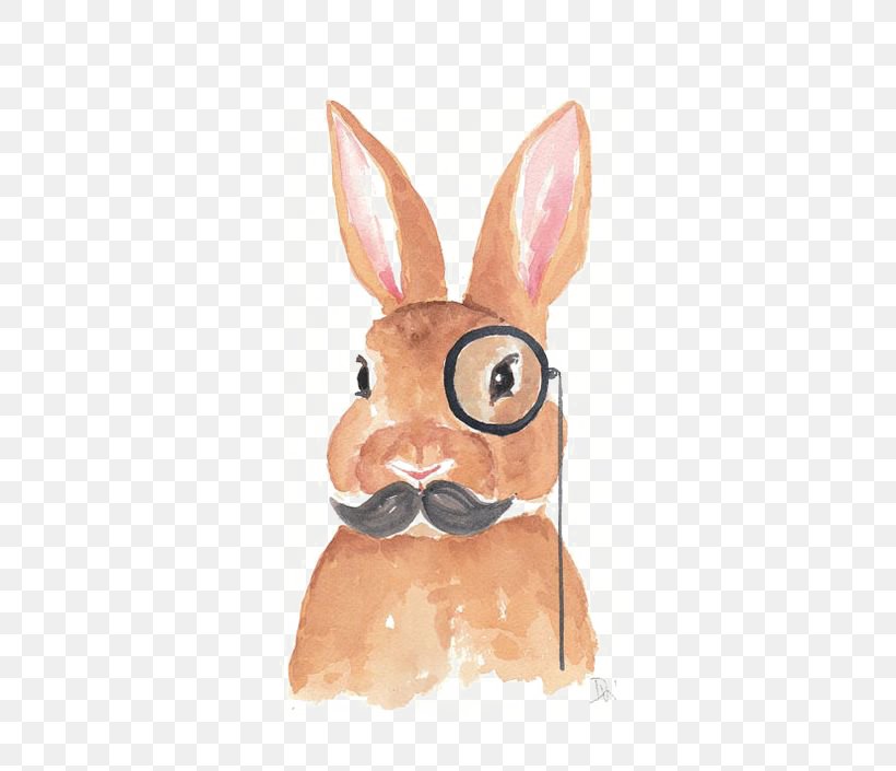 Watercolor Painting Rabbit Drawing Illustration, PNG, 564x705px, Watercolor Painting, Art, Color, Dog Like Mammal, Drawing Download Free