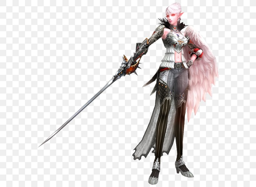 Lineage II Video Game 4Gamer.net Massively Multiplayer Online Role-playing Game, PNG, 600x600px, Lineage Ii, Action Figure, Armour, Cold Weapon, Costume Design Download Free