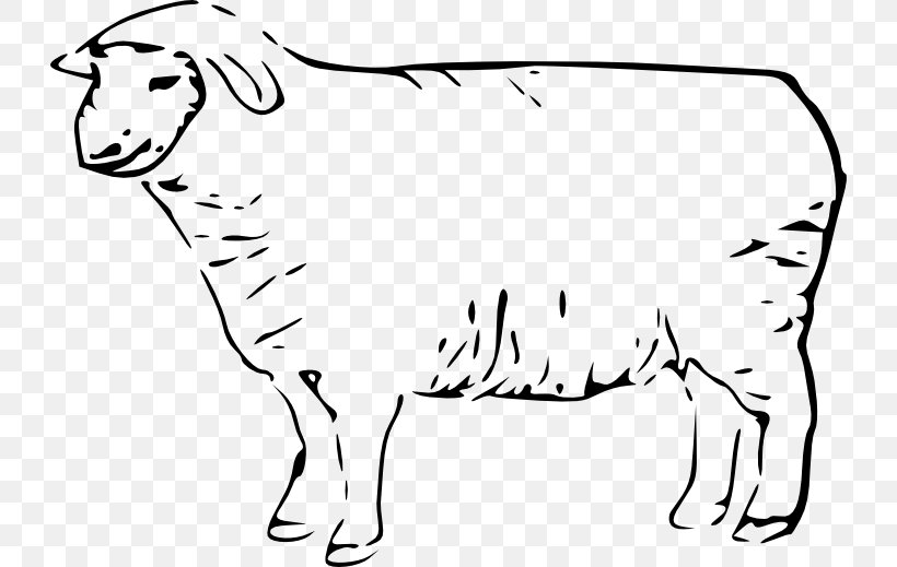 Sheep Line Art Clip Art, PNG, 728x519px, Sheep, Animal Figure, Area, Art, Black And White Download Free