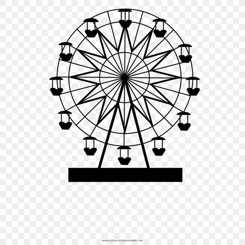 Ferris Wheel London Eye Drawing Coloring Book, PNG, 1000x1000px, Ferris Wheel, Area, Ausmalbild, Black And White, Carousel Download Free