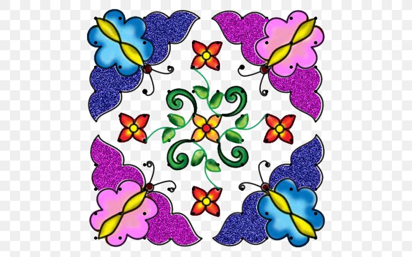 Floral Design Kolam Point Symmetry Flower, PNG, 512x512px, Floral Design, Art, Artwork, Butterfly, Cut Flowers Download Free