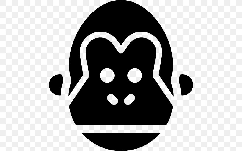 Primate Monkey Clip Art, PNG, 512x512px, Primate, Animal, Area, Black, Black And White Download Free