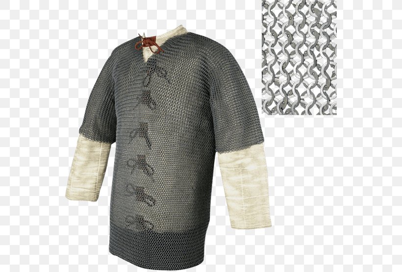T-shirt Middle Ages Mail Hauberk Sleeve, PNG, 555x555px, Tshirt, Armour, Coif, English Medieval Clothing, Gambeson Download Free