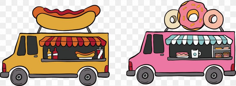 Hot Dog Fast Food, PNG, 2394x880px, Hot Dog, Car, Cartoon, Commercial Vehicle, Designer Download Free