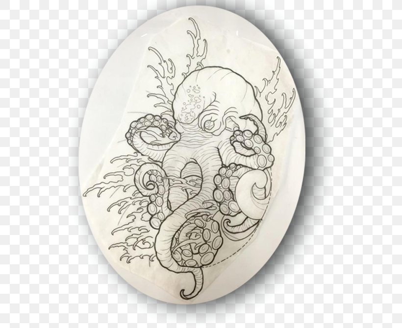 Funhouse Tattoo Drawing Octopus Old School (tattoo), PNG, 554x670px, Drawing, Dishware, Flash, Irezumi, Line Art Download Free