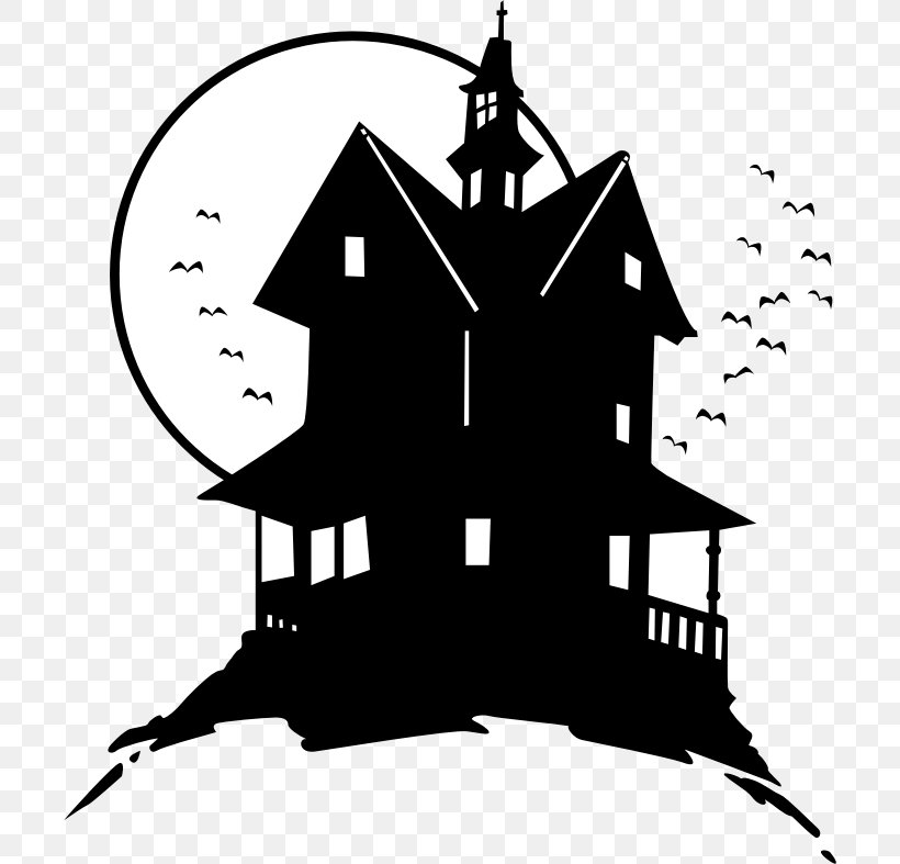 Haunted House Clip Art, PNG, 704x787px, Haunted House, Animation, Artwork, Black And White, Drawing Download Free