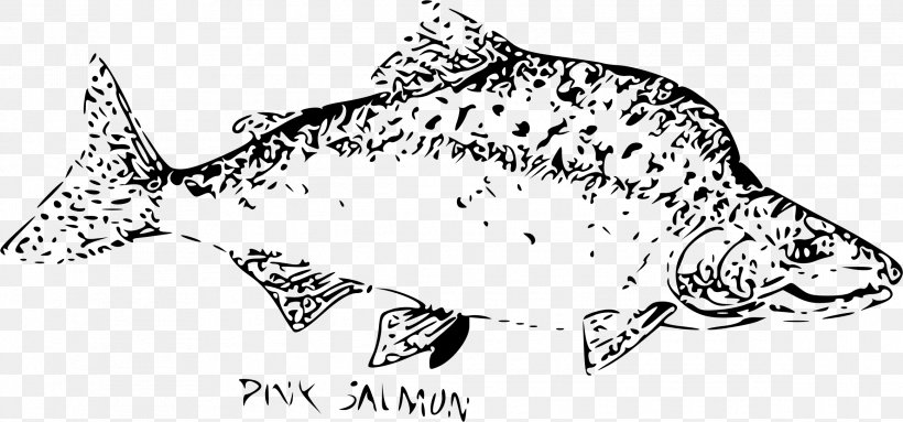 Pink Salmon Chum Salmon Chinook Salmon Fish Sockeye Salmon, PNG, 2324x1087px, Pink Salmon, Animal Figure, Art, Artwork, Black And White Download Free