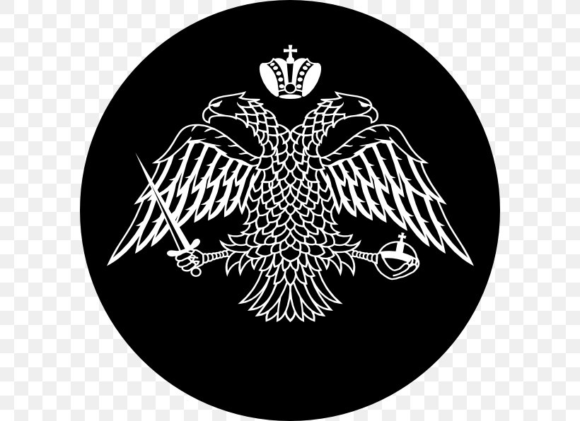 Byzantine Empire Komnenian Restoration Constantinople Komnenos Flag Of Greece, PNG, 594x596px, Byzantine Empire, Black, Black And White, Constantinople, Doubleheaded Eagle Download Free