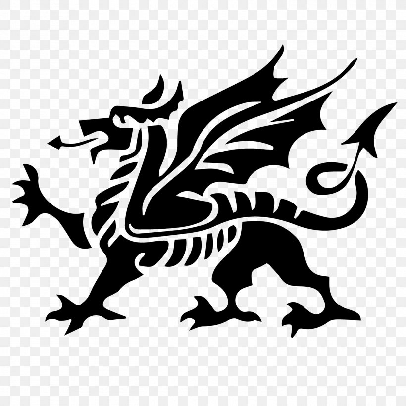 Welsh Dragon, PNG, 1500x1500px, Wales, Art, Blackandwhite, Color, Crest ...
