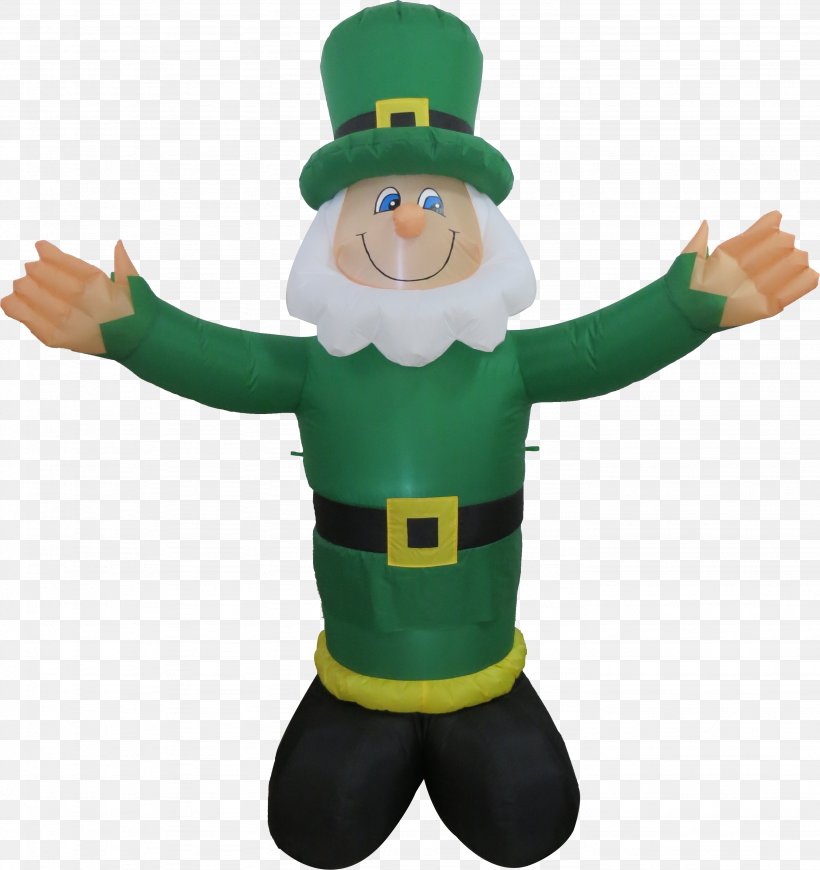Leprechaun Saint Patrick's Day Inflatable Clover Shamrock, PNG, 2868x3043px, Leprechaun, Beard, Charming, Christmas Ornament, Clover Download Free