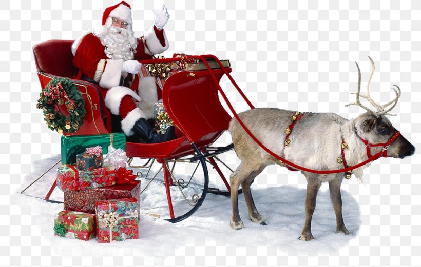 Santa Claus Reindeer Christmas Ornament, PNG, 800x521px, Santa Claus, Carriage, Cart, Chariot, Christmas Download Free