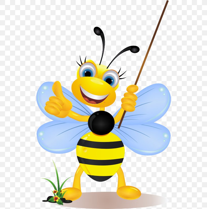 Bee Cartoon Clip Art, PNG, 534x826px, Bee, Art, Beak, Bumblebee, Butterfly Download Free