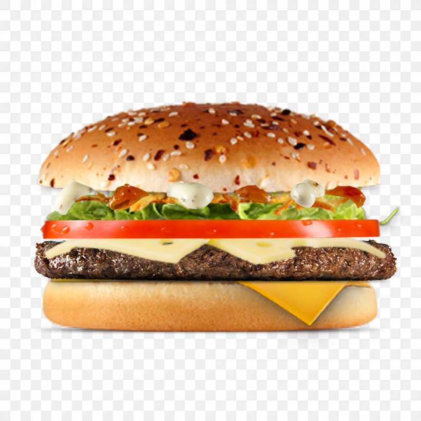 Cheeseburger Whopper Buffalo Burger Hamburger Fast Food, PNG, 1000x1000px, Cheeseburger, American Food, Breakfast Sandwich, Buffalo Burger, Bun Download Free