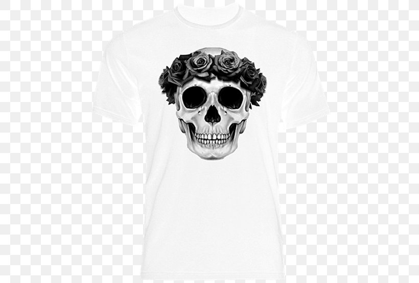 T-shirt Skull Sleeve Font, PNG, 555x555px, Tshirt, Active Shirt, Bone, Brand, Neck Download Free