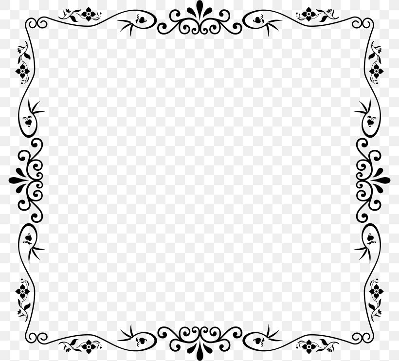 Picture Frames Clip Art, PNG, 786x742px, Picture Frames, Area, Art, Black, Black And White Download Free