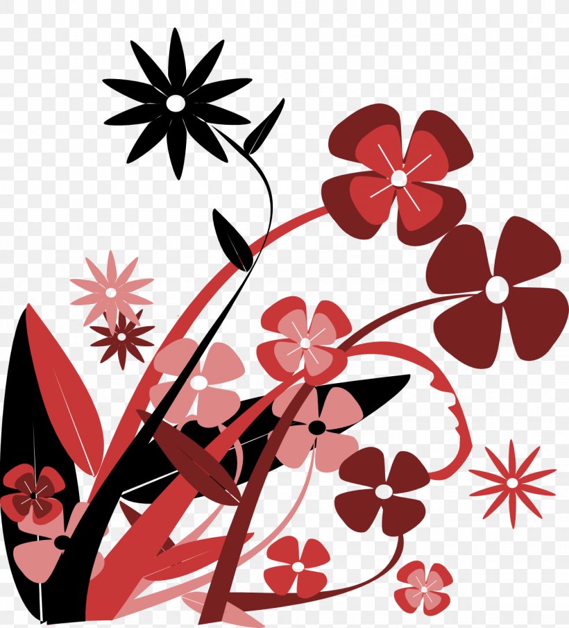 Flower Red Clip Art, PNG, 1331x1469px, Flower, Art, Artwork, Black And White, Branch Download Free
