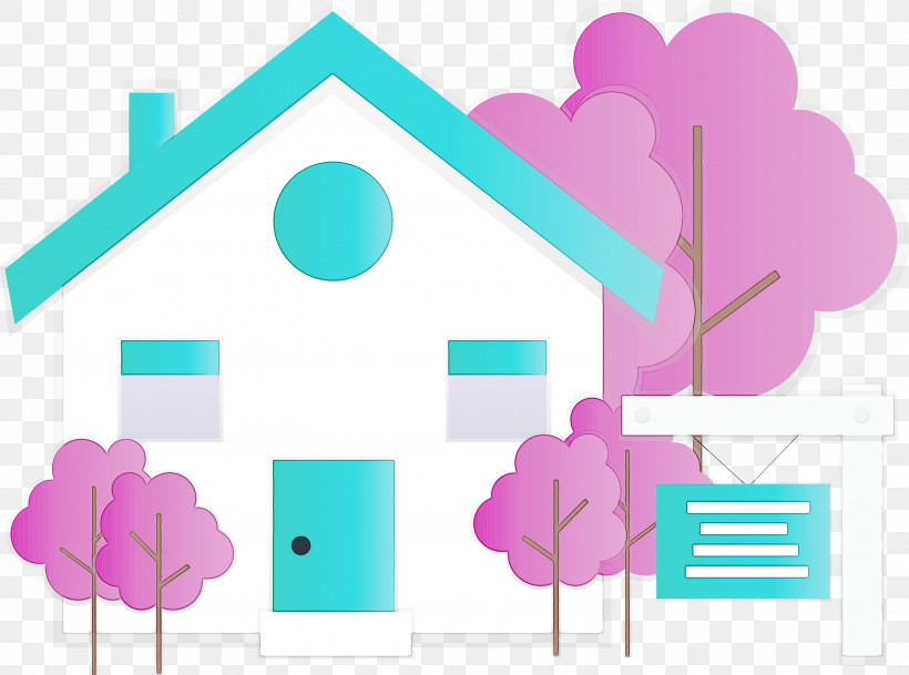 Turquoise Pink Teal Line Turquoise, PNG, 3000x2231px, Home For Sale, For Sale, House, Line, Paint Download Free