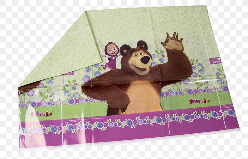 Masha Bear Birthday Tablecloth Paper, PNG, 800x527px, Masha, Animal, Bag, Bear, Birthday Download Free