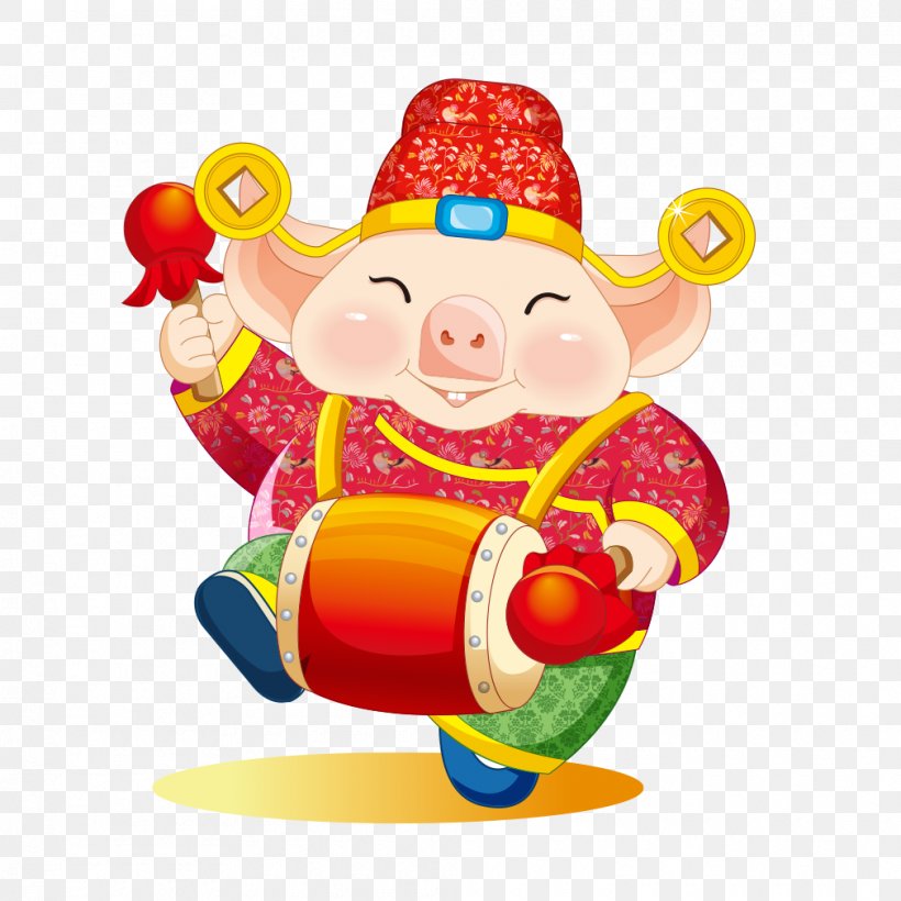 Chinese Zodiac Chinese New Year Domestic Pig, PNG, 1010x1010px, Pig, Art, Baby Toys, Calendar, Chinese New Year Download Free