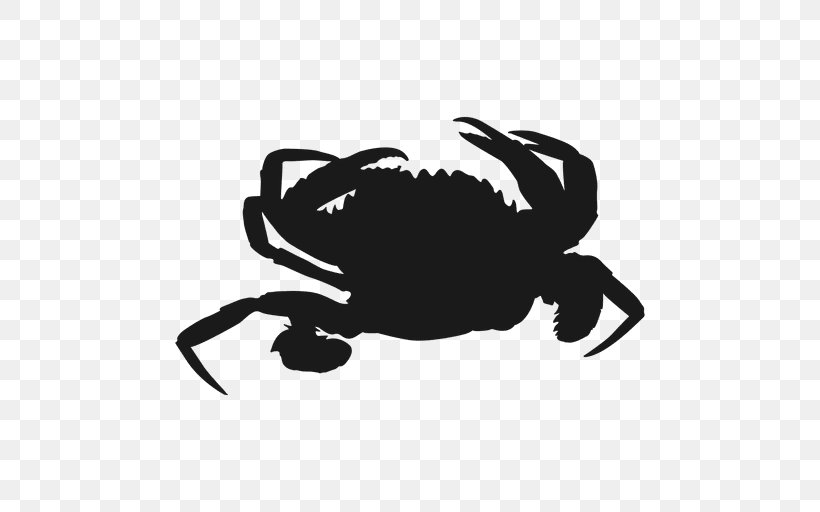 Silhouette, PNG, 512x512px, Silhouette, Autocad Dxf, Black, Black And White, Crab Download Free