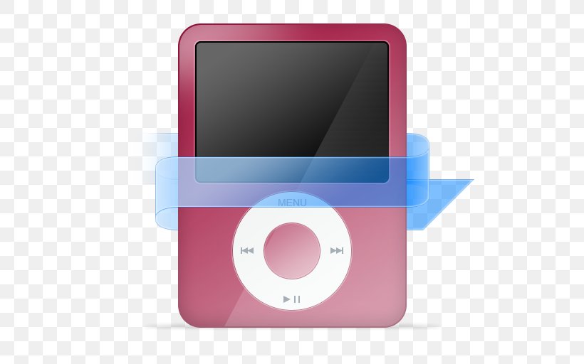 IPod Multimedia MP3 Players Product Design, PNG, 512x512px, Ipod, Electronics, Magenta, Media Player, Mp3 Player Download Free