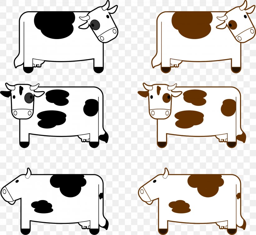 Cattle Black And White Clip Art, PNG, 2314x2124px, Cattle, Black And White, Cartoon, Chair, Dairy Cattle Download Free
