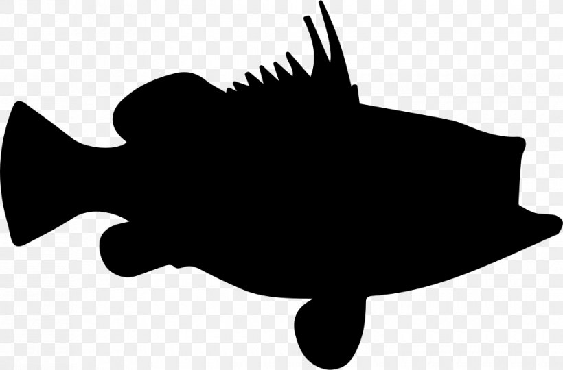 Clip Art Vector Graphics Illustration Silhouette Fish, PNG, 980x646px, Silhouette, Bass, Black And White, Cod, Fish Download Free