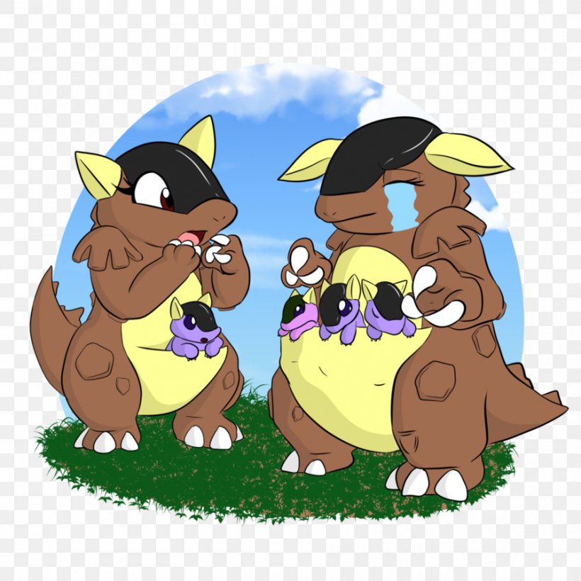 Dog Kangaskhan Horse Pokémon Cel Shading, PNG, 894x894px, Watercolor, Cartoon, Flower, Frame, Heart Download Free