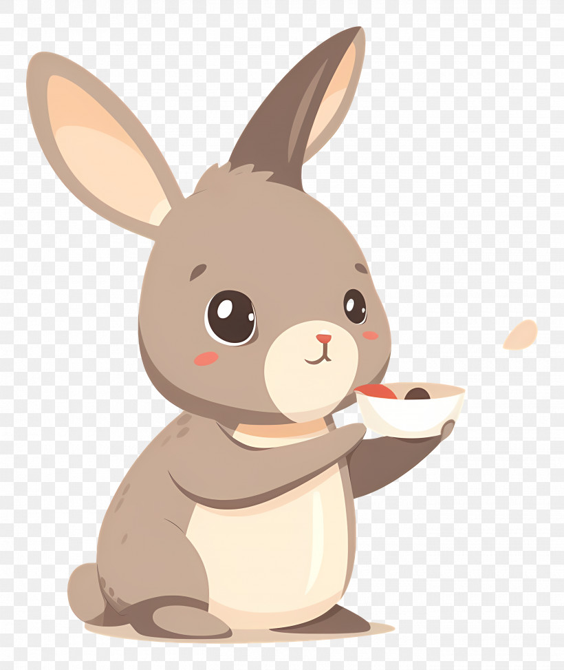 Bunny - Cute Rabbit Holding A Bowl, PNG, 2700x3204px, Bunny, Adorable ...
