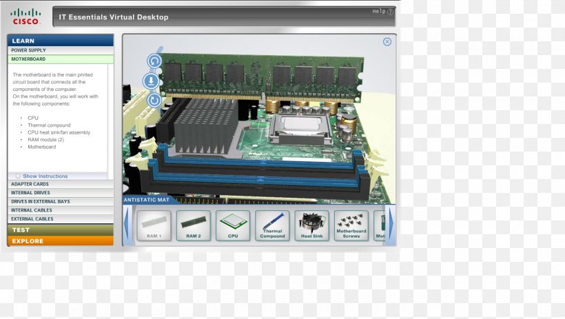 Motherboard Computer Hardware Cisco Systems Virtual Desktop, PNG, 1360x768px, Motherboard, Cisco Certifications, Cisco Systems, Computer, Computer Component Download Free