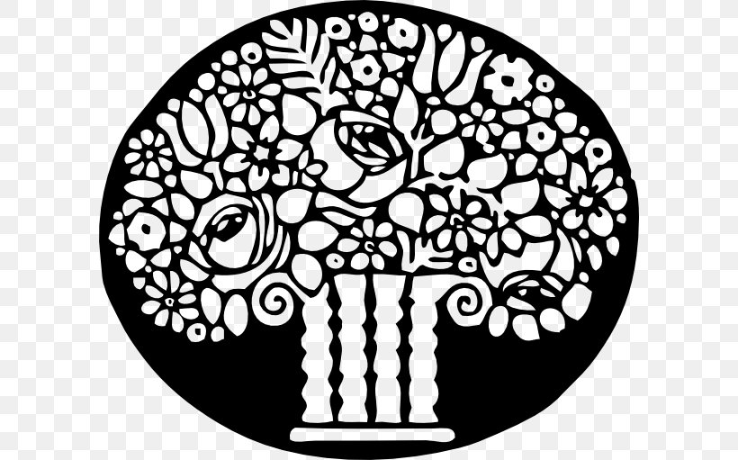 Floral Ornament Clip Art, PNG, 600x511px, Floral Ornament, Area, Art, Black And White, Drawing Download Free