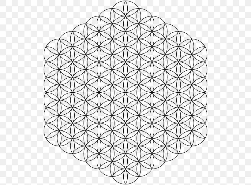 Overlapping Circles Grid Symbol Geometry Flower Pattern, PNG, 538x605px, Overlapping Circles Grid, Area, Black And White, Coloring Book, Drawing Download Free