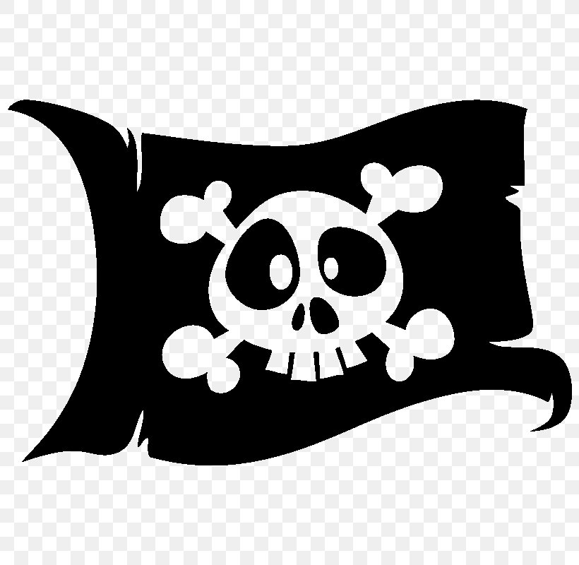 Jolly Roger Flag Piracy Skull And Crossbones Clip Art, PNG, 800x800px, Jolly Roger, Adhesive, Birthday, Black, Black And White Download Free