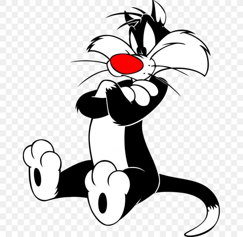 Sylvester Jr. Tweety Wildcat, PNG, 800x800px, Sylvester, Animation, Art, Artwork, Black And White Download Free