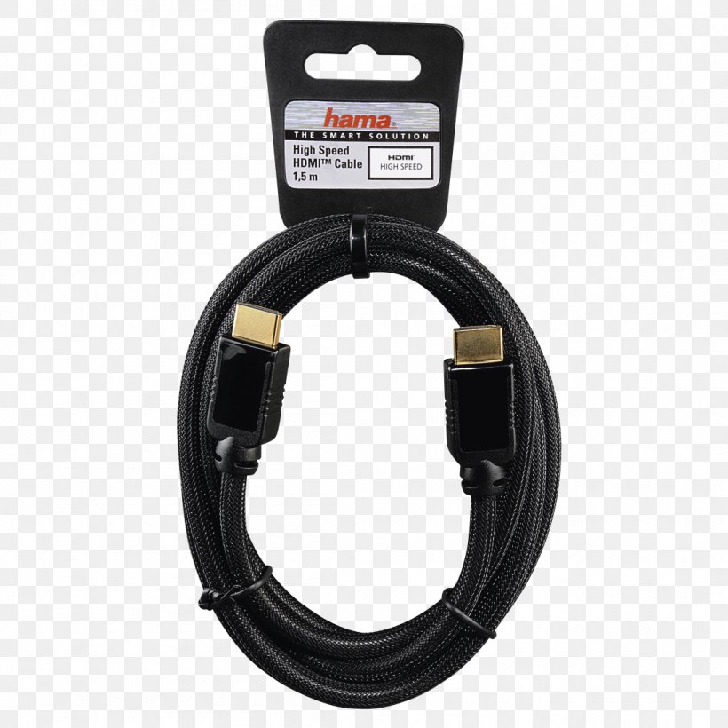 Electrical Cable Hdmi? Kabel Vergoldet HDMI Kabel Vergoldet Computer Hardware, PNG, 1100x1100px, Electrical Cable, Cable, Computer Hardware, Electronics Accessory, Hama Photo Download Free