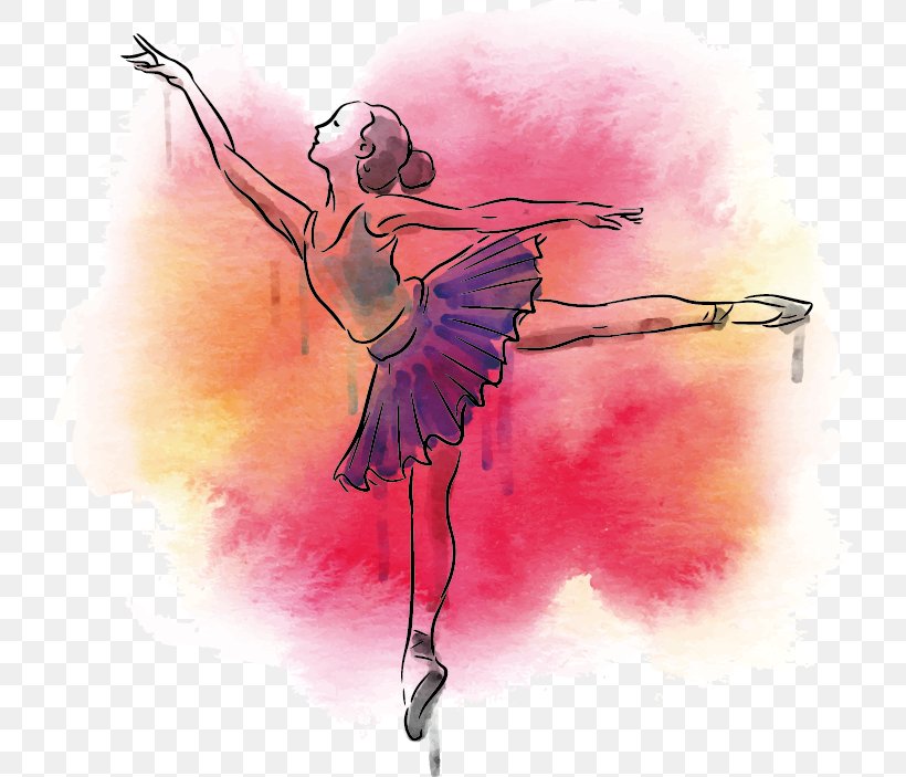 Dance Ballet Art Poster, PNG, 724x703px, Watercolor, Cartoon, Flower, Frame, Heart Download Free