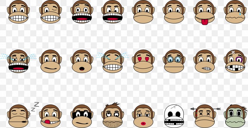 Emoji Emoticon Clip Art, PNG, 2288x1182px, Emoji, Drawing, Emoticon, Mind Monkey, Monkey Download Free