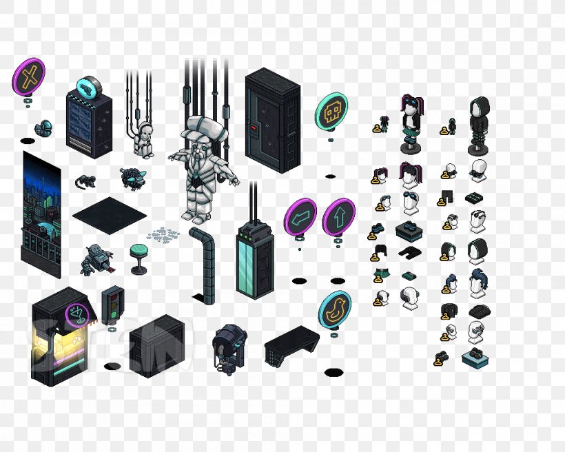 Habbo Game Pixel Art Fansite, PNG, 1000x800px, Habbo, Art Game, Communication, Cyberpunk, Electronic Component Download Free