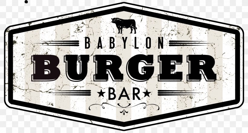 Babylon Burger Bar Hamburger Gino's Pizza Of Babylon Restaurant Food, PNG, 2048x1098px, Hamburger, Babylon, Beef, Black And White, Brand Download Free