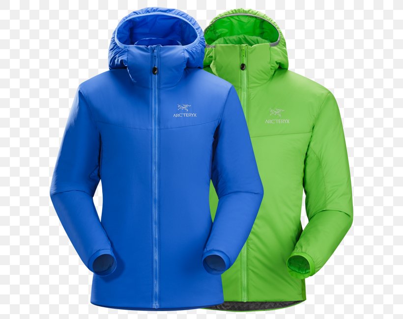 Hoodie Arcteryx Atom LT Hoody Men's Arc'teryx Women's Atom LT Hoody Jacket, PNG, 640x650px, Hoodie, Active Shirt, Clothing, Cobalt Blue, Electric Blue Download Free